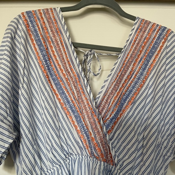 Francesca’s light blue and white striped romper - Picture 3 of 3